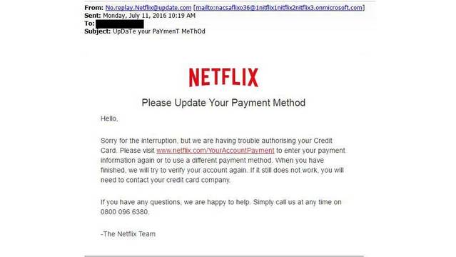Nextflix Phishing Scam