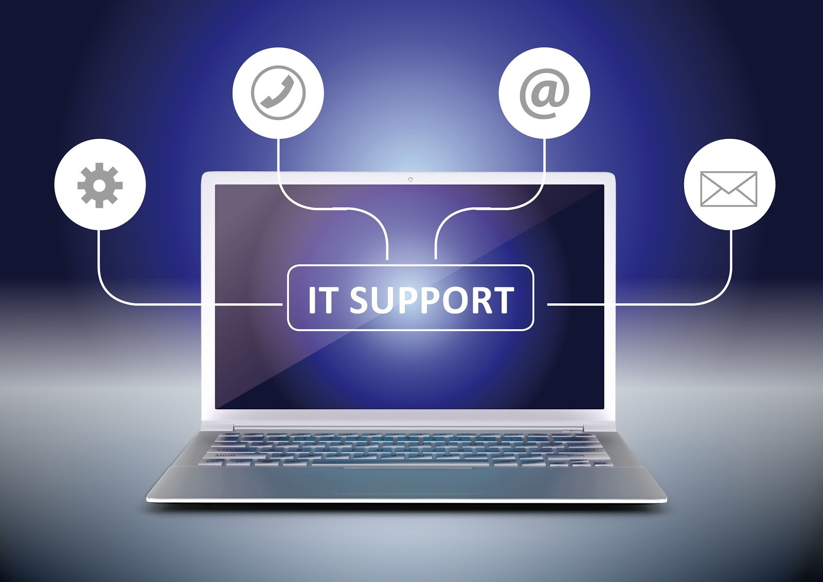 picture of IT support on the computer