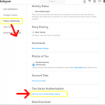 Instagram mobile app enable multi-factor authentication options